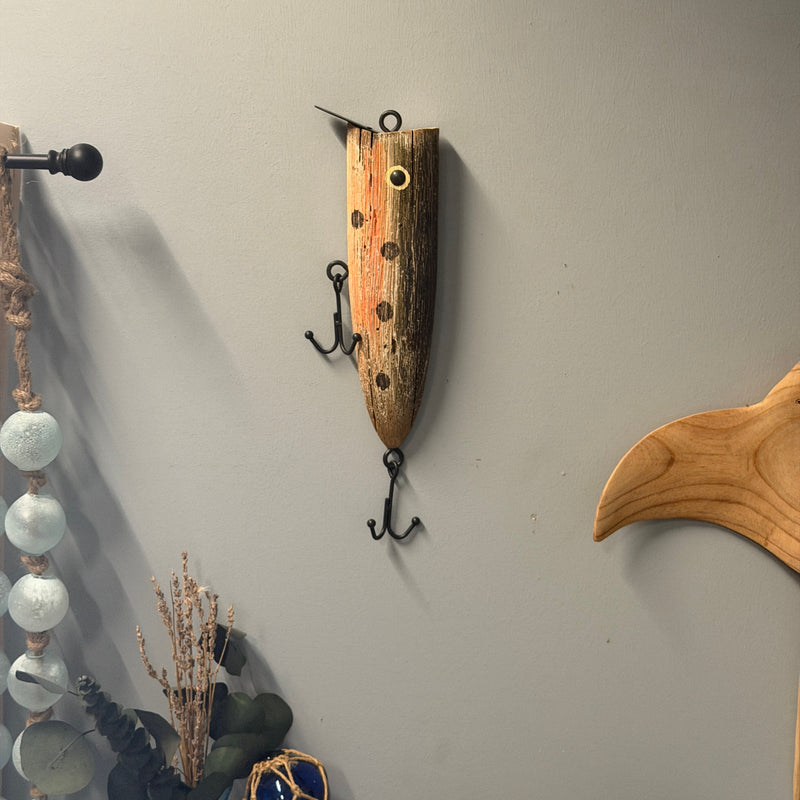 Zeckos Fishing Lure Wall Decor, 12.5 Inch Decorative Wood with Metal Hooks Image 6