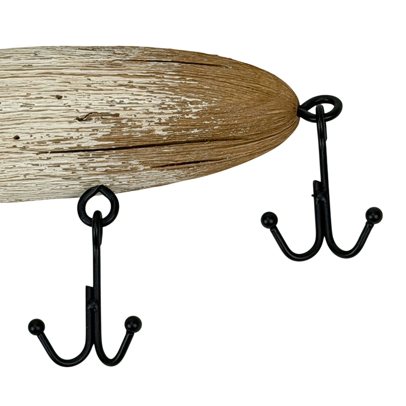 Zeckos Fishing Lure Wall Sculpture, 12.25 Inch Distressed Wood and Metal Image 10