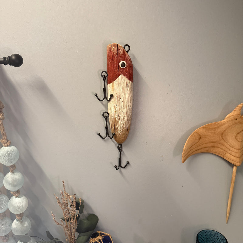 Zeckos Fishing Lure Wall Sculpture, 12.25 Inch Distressed Wood and Metal Image 6