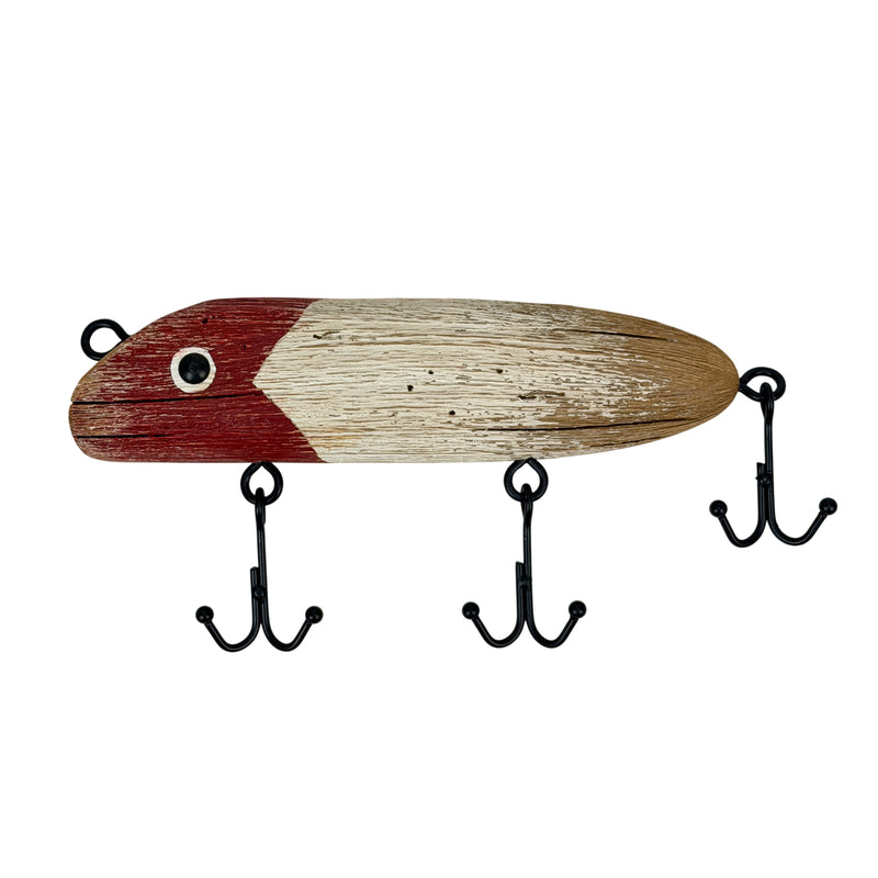 Zeckos Fishing Lure Wall Sculpture, 12.25 Inch Distressed Wood and Metal Image 1