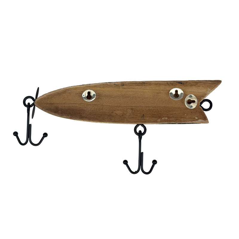 Zeckos Fishing Lure Wall Sculpture, Decorative Striped Wood, 12.5 Inch Image 8