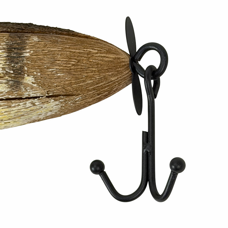 Zeckos Fishing Lure Wall Sculpture, Decorative Striped Wood, 12.5 Inch Image 10
