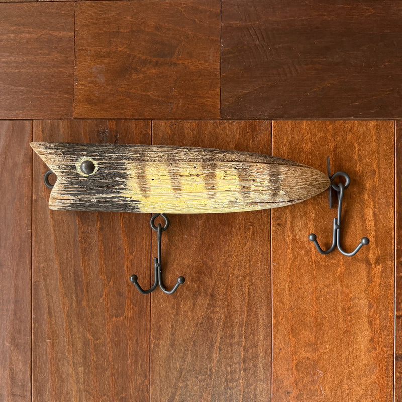 Zeckos Fishing Lure Wall Sculpture, Decorative Striped Wood, 12.5 Inch Image 4
