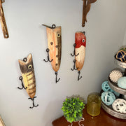 Large - Image 4 - Zeckos Fishing Lure Wall Hook Sculptures Set of 3, Wood and Metal Vintage Wall Decor, Distressed