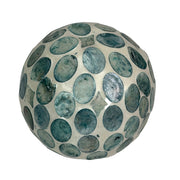 Blue - Image 3 - Zeckos Sea Blue Capiz Shell Decorative Orbs, Set of 3 Glossy 4 Inch Mosaic Sphere Accent Balls for Coastal