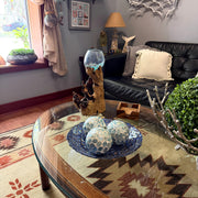 Blue - Image 5 - Zeckos Sea Blue Capiz Shell Decorative Orbs, Set of 3 Glossy 4 Inch Mosaic Sphere Accent Balls for Coastal