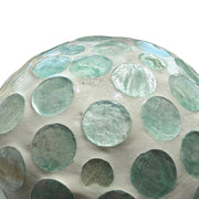 Green - Image 8 - Zeckos Decorative Balls Set of 3, Aqua Capiz Shell Orbs, 4 Inch Glossy Handmade Coastal Table Centerpiece