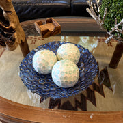 Green - Image 4 - Zeckos Decorative Balls Set of 3, Aqua Capiz Shell Orbs, 4 Inch Glossy Handmade Coastal Table Centerpiece