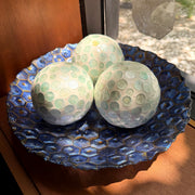 Green - Image 7 - Zeckos Decorative Balls Set of 3, Aqua Capiz Shell Orbs, 4 Inch Glossy Handmade Coastal Table Centerpiece