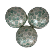 Green - Image 1 - Zeckos Decorative Balls Set of 3, Aqua Capiz Shell Orbs, 4 Inch Glossy Handmade Coastal Table Centerpiece