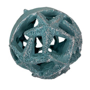 Set of 3 Decorative Orbs, 4 Inch Coastal Starfish Resin Balls Image 10