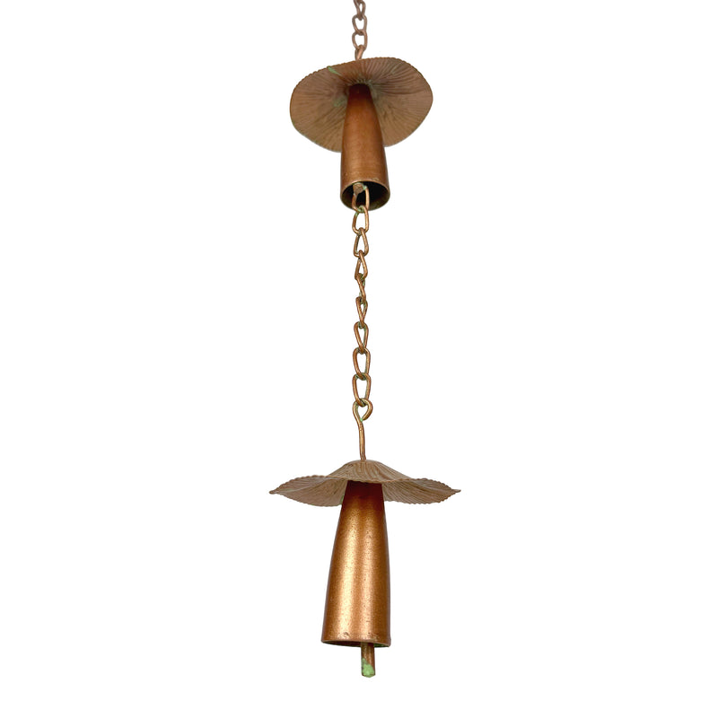 Mushroom - Image 2 - Zeckos Mushroom Rain Chain, 84 Inch Copper Metal with Verdigris Finish