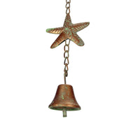 Sea Turtle, Starfish - Image 2 - Zeckos Sea Turtle Rain Chain with Starfish, 84 Inch Copper Metal