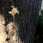 Sea Turtle, Starfish - Image 4 - Zeckos Sea Turtle Rain Chain with Starfish, 84 Inch Copper Metal