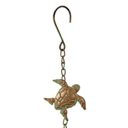 Sea Turtle, Starfish - Image 3 - Zeckos Sea Turtle Rain Chain with Starfish, 84 Inch Copper Metal
