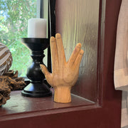 Split Finger - Image 7 - Zeckos Split-Finger Hand Sculpture, 7.75 Inch Carved Natural Albesia Wood