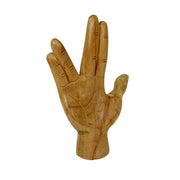 Split Finger - Image 1 - Zeckos Split-Finger Hand Sculpture, 7.75 Inch Carved Natural Albesia Wood
