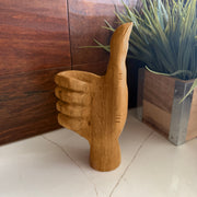 Thumps Up - Image 4 - Zeckos Thumbs Up Hand Statue, Hand-Carved Wood, 7.75 Inch Tall Tabletop