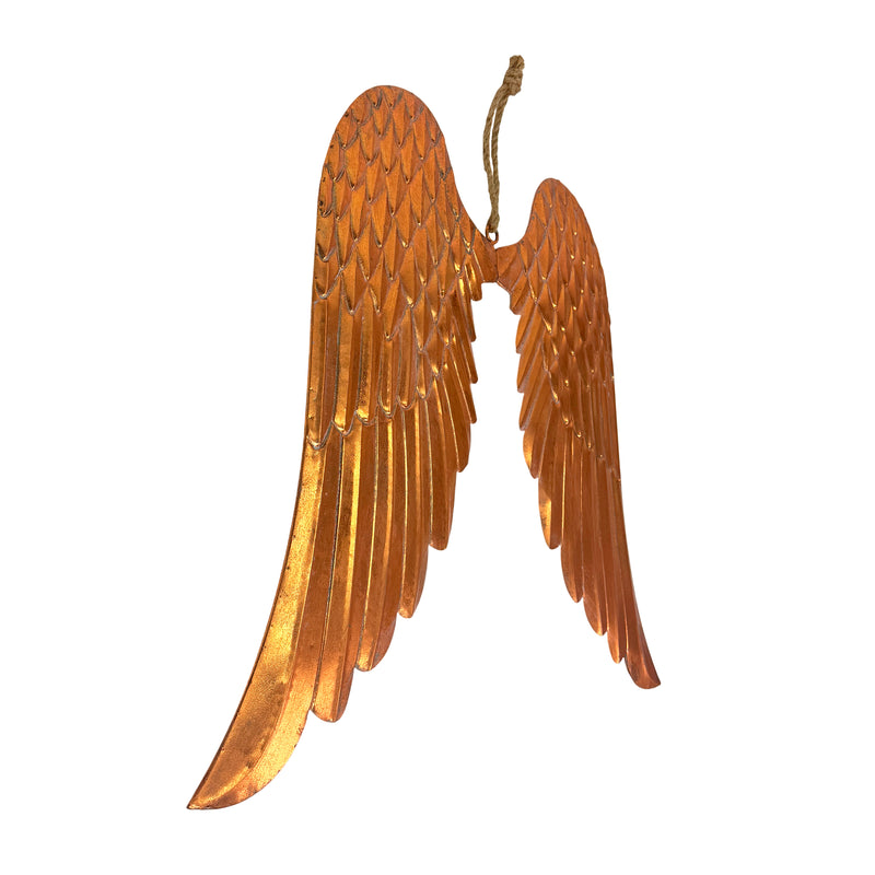 Copper - Image 2 - Zeckos Angel Wings Wall Sculpture, 34 Inch Wide Copper-Toned Metal