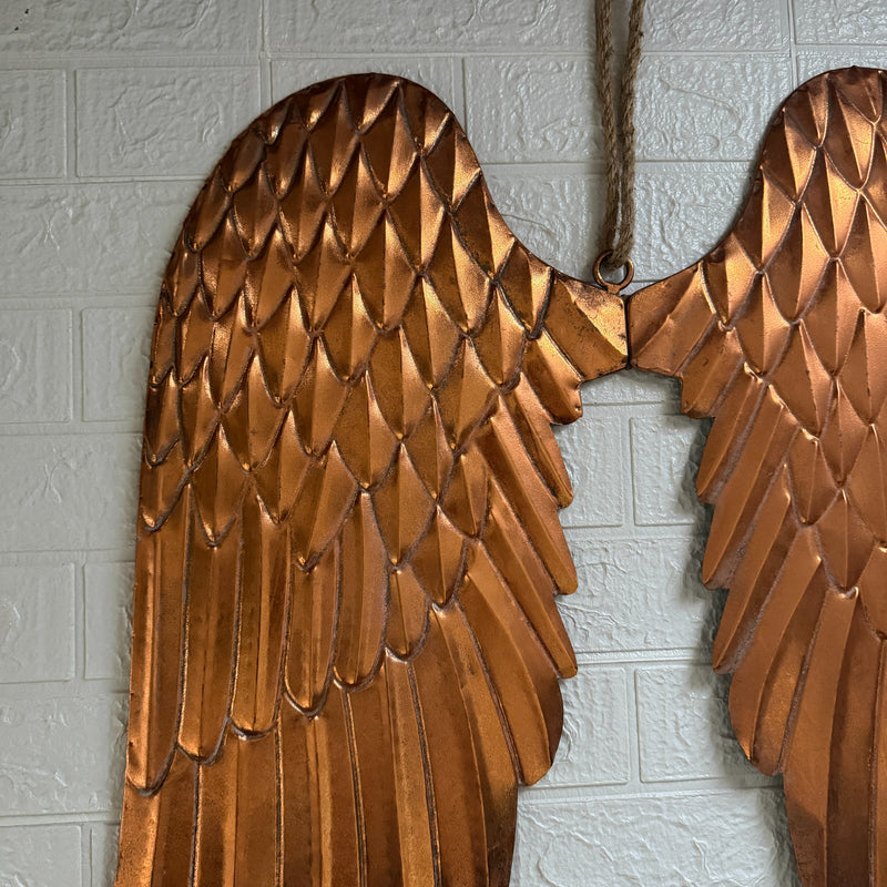 Copper - Image 7 - Zeckos Angel Wings Wall Sculpture, 34 Inch Wide Copper-Toned Metal