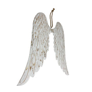 White - Image 2 - Zeckos Angel Wings Wall Sculpture, 34-Inch Metal White with Gold Accents