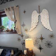 White - Image 6 - Zeckos Angel Wings Wall Sculpture, 34-Inch Metal White with Gold Accents