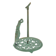 Zeckos Mermaid Paper Towel Holder, Verdigris Iron Tail Finial, 14 Inch Tall Image 3