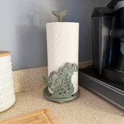 Zeckos Mermaid Paper Towel Holder, Verdigris Iron Tail Finial, 14 Inch Tall Image 4