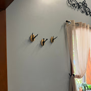 Zeckos Set of 3 Cast Iron Antler Wall Hooks, 3.75 Inch Tall, Wood-Backed Image 7