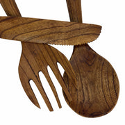 Zeckos Set of 3 Wooden Cutlery Wall Sculptures, Spoon Fork Knife, 24 Inch Image 8