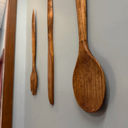 Zeckos Set of 3 Wooden Cutlery Wall Sculptures, Spoon Fork Knife, 24 Inch Image 6