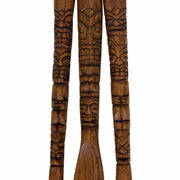 Zeckos Set of 3 Tiki Carved Wood Wall Cutlery, 24-Inch Spoon Fork Knife Image 9