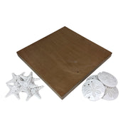 Brown - Image 3 - Zeckos Tic Tac Toe Tabletop Decor, 12 Inch Wood, Sand Dollar and Starfish