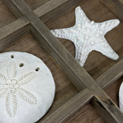 Brown - Image 10 - Zeckos Tic Tac Toe Tabletop Decor, 12 Inch Wood, Sand Dollar and Starfish