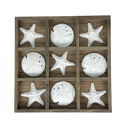 Brown - Image 9 - Zeckos Tic Tac Toe Tabletop Decor, 12 Inch Wood, Sand Dollar and Starfish