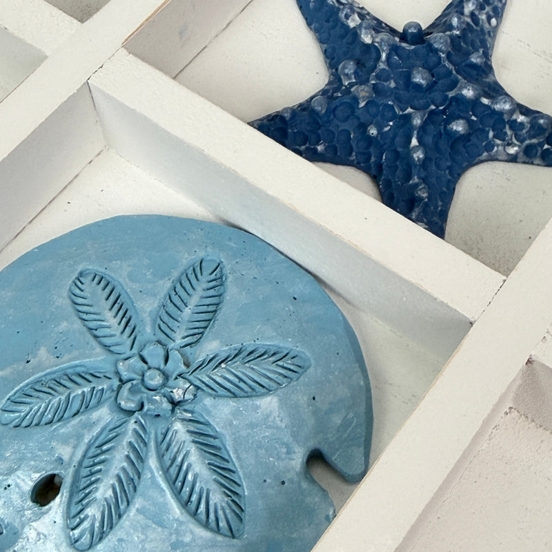White - Image 10 - Zeckos Coastal Tabletop Decor, 12 Inch Wood Sand Dollar and Starfish