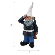 8-Inch Tall Saluting Dress Blues Bill U.S. Marine Military Garden Gnome Statue - Patriotic Indoor / Outdoor Decor for Your