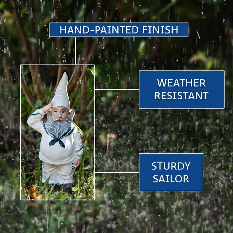 8-Inch Tall United States Navy Garden Gnome Statue, an Impactful Military Figurine and Home Decor Accent, Capturing the