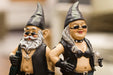 Gnoschitt and Gnofun 7.5 Inch High Motorcycle Gnomes Resin Yard Art Statues Funny Bikers Garden Gnome Weather Resistant Lawn