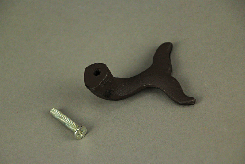Brown - Image 10 - Set of 12 Rustic Cast Iron Whale Tail Drawer Pulls and Cabinet Knobs in Distressed Brown Finish, 2.25