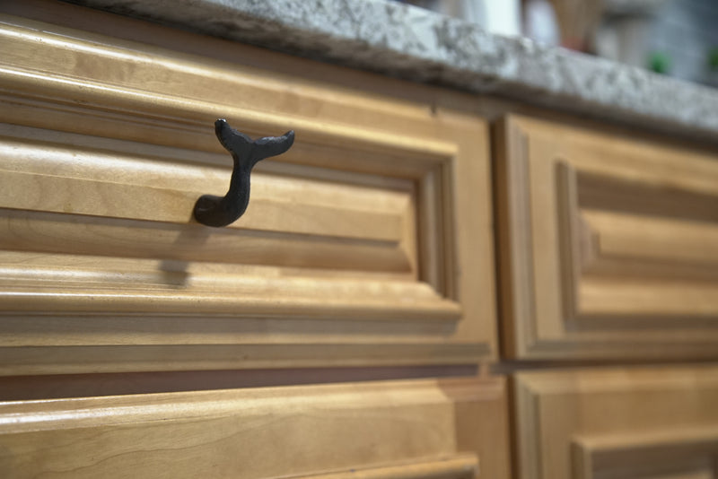 Brown - Image 7 - Set of 12 Rustic Cast Iron Whale Tail Drawer Pulls and Cabinet Knobs in Distressed Brown Finish, 2.25