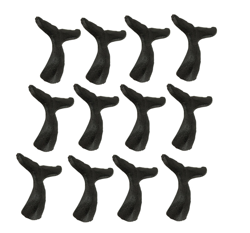 Brown - Image 1 - Set of 12 Rustic Cast Iron Whale Tail Drawer Pulls and Cabinet Knobs in Distressed Brown Finish, 2.25
