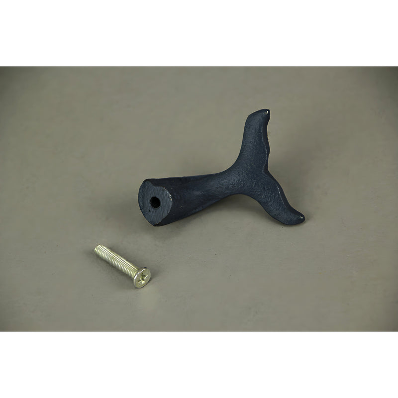 Navy - Image 9 - Set of 12 Whale Tail Drawer Pulls, 2.25 Inch Navy Blue Cast Iron