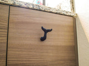 Navy - Image 5 - Set of 12 Coastal Navy Blue Cast Iron Whale Tail Drawer Pulls or Wall Hooks - Decorative Handles for