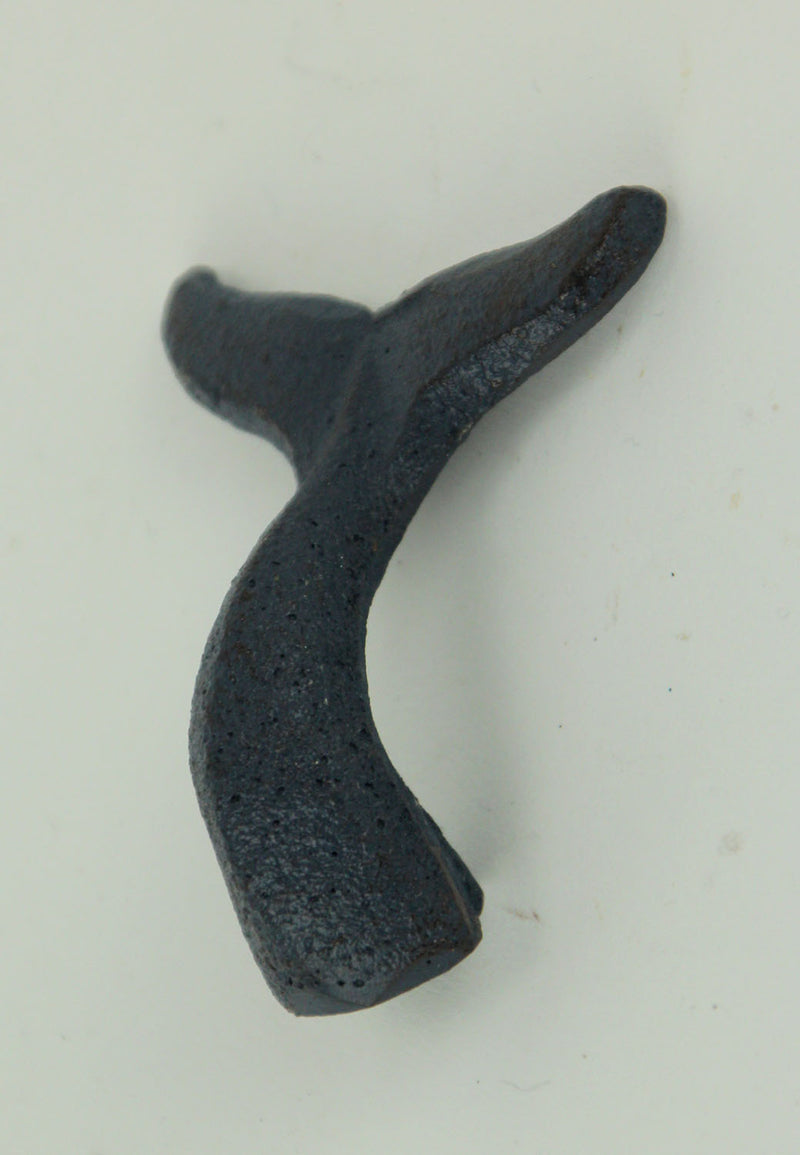Navy - Image 7 - Set of 12 Coastal Navy Blue Cast Iron Whale Tail Drawer Pulls or Wall Hooks - Decorative Handles for