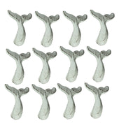 White - Image 1 - Set of 12 Distressed White Cast Iron Whale Tail Drawer Pulls Decorative Bathroom Cabinet Knobs Coastal