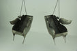Gray - Image 3 - Galvanized Metal Flying Pig Hanging Planters Set of 2 Large Outdoor Décor