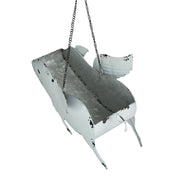 White - Image 3 - Set of 2 Antique White Finish Metal Flying Pig Hanging Planters - Perfect for Succulents and Flowers -