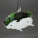 White - Image 7 - Set of 2 Antique White Finish Metal Flying Pig Hanging Planters Succulent Flower Pots Outdoor Décor