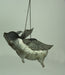 Gray - Image 3 - Galvanized Zinc Finish Metal Flying Pig Hanging Planter Outdoor Décor